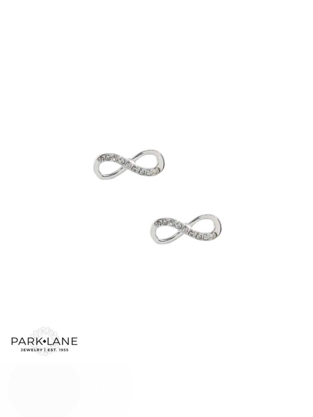 Park Lane Silver Infinity Crystal Stud Earrings
